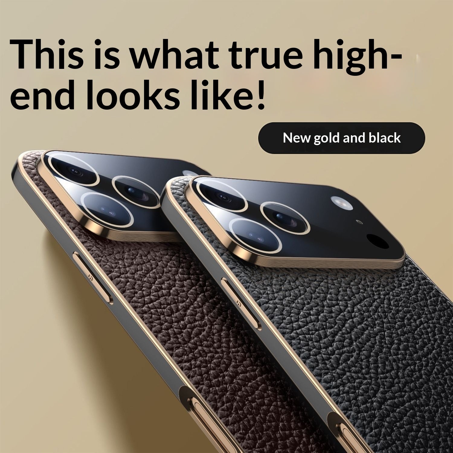 En cuir véritable Litchi-pattern entièrement enveloppé Drop-proof étui de téléphone