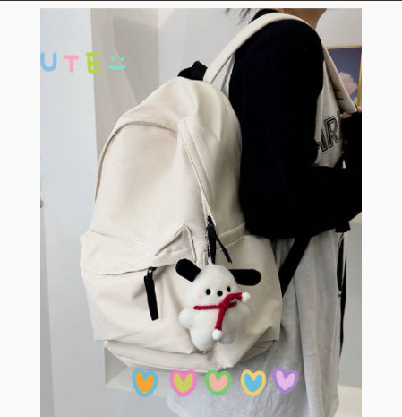 Femmes Moyen école étudiant Grande capacité Simple Sac à dos en couleur solide