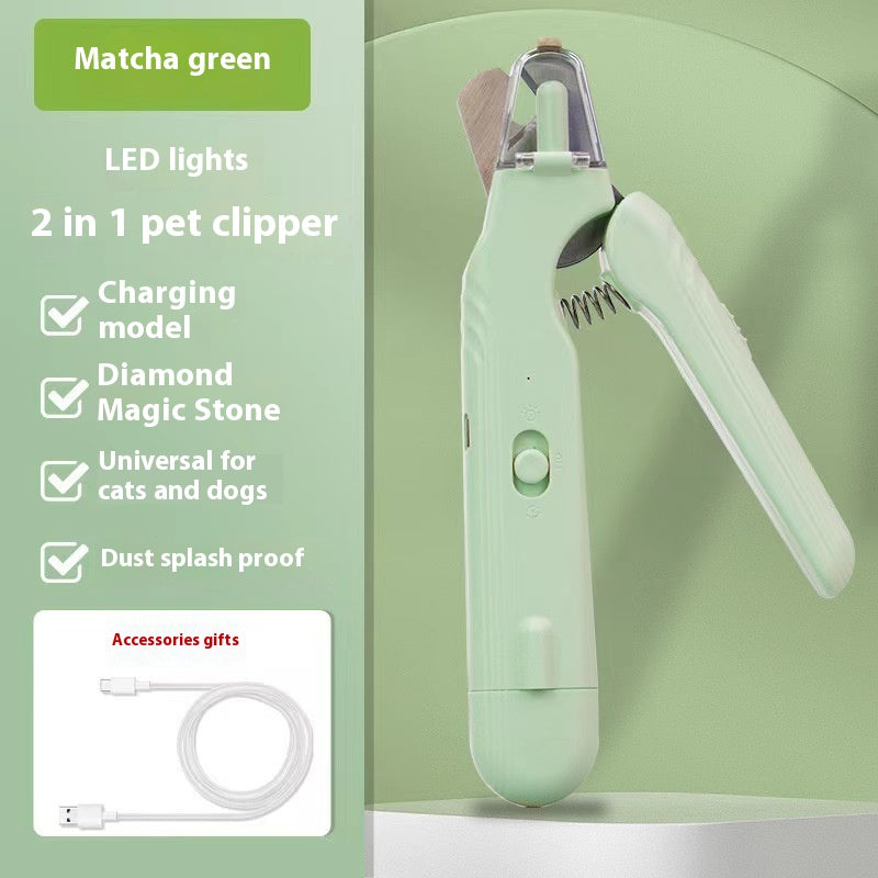2 Clippers d'ongle d'animal en 1 avec led Light Dog Cat Special Blood Line Ciseaux multifonction