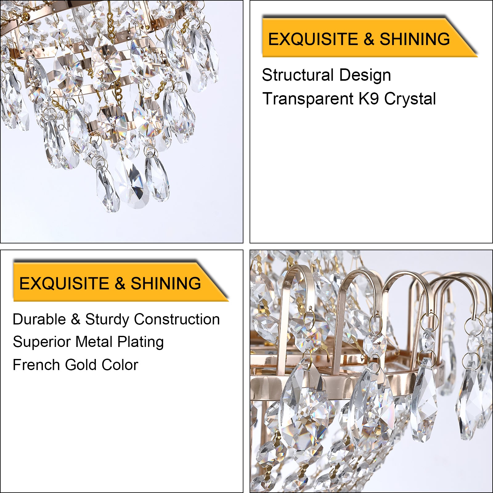 (Même que W1340102270/L5003) Chandéliers en cristal doré