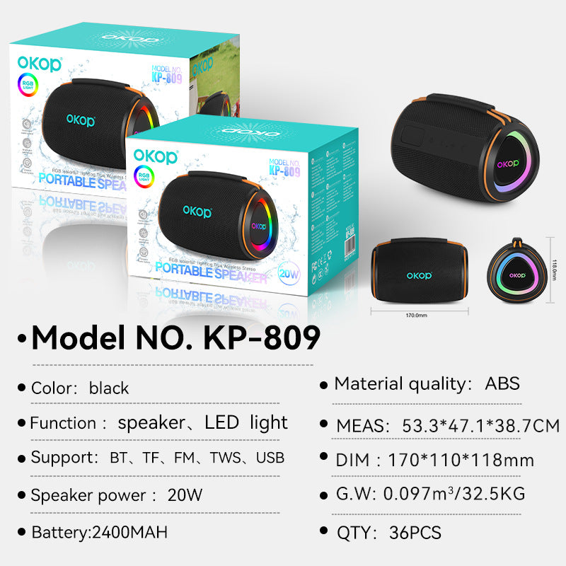KP-809 Meilleures ventes Portable Bluetooth Outdoor Haut-parleur Viral compact Hit avec Brea Ambient