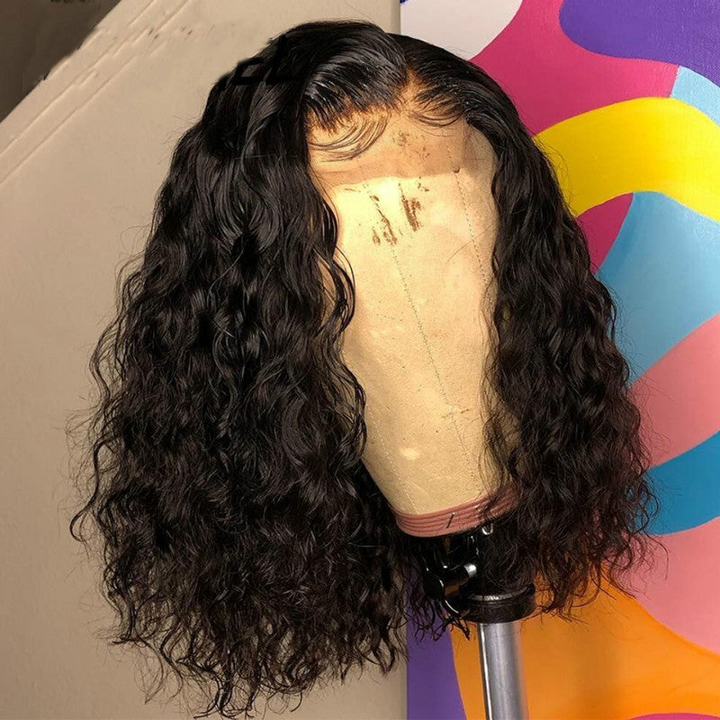 Perruque femelle courte cheveux bouclés centrés maïs perm noir africain petit cheveux bouclés chimique Fib