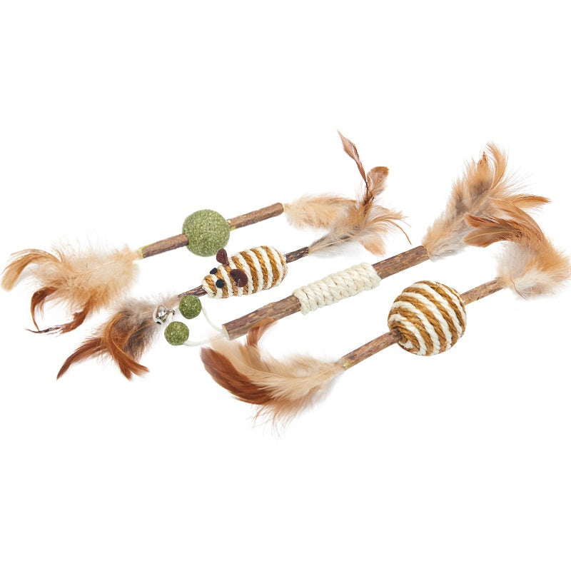 Feather Sisal Polygonum Multiflorum Auto-pet Cat Supplies Molar Dent Toy