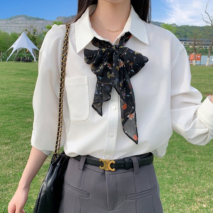 Vintage haut de gamme long ruban en soie écharpe Accessoire taille Bandes mode
