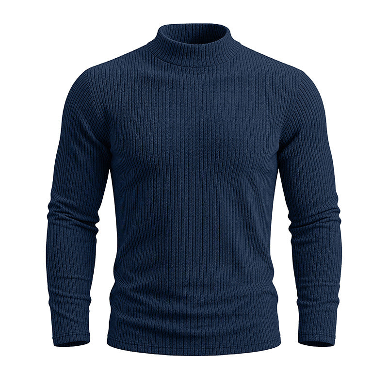 Chandails à manches longues en col mandarin pour hommes