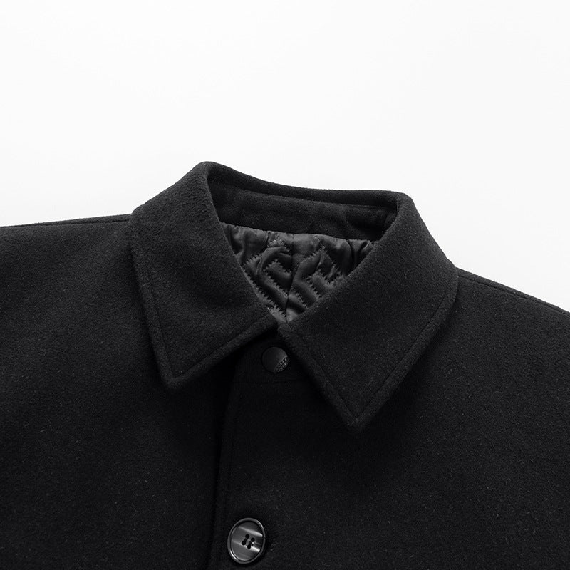 Lapel Hommes d'âge moyen Coat Woolen Coat