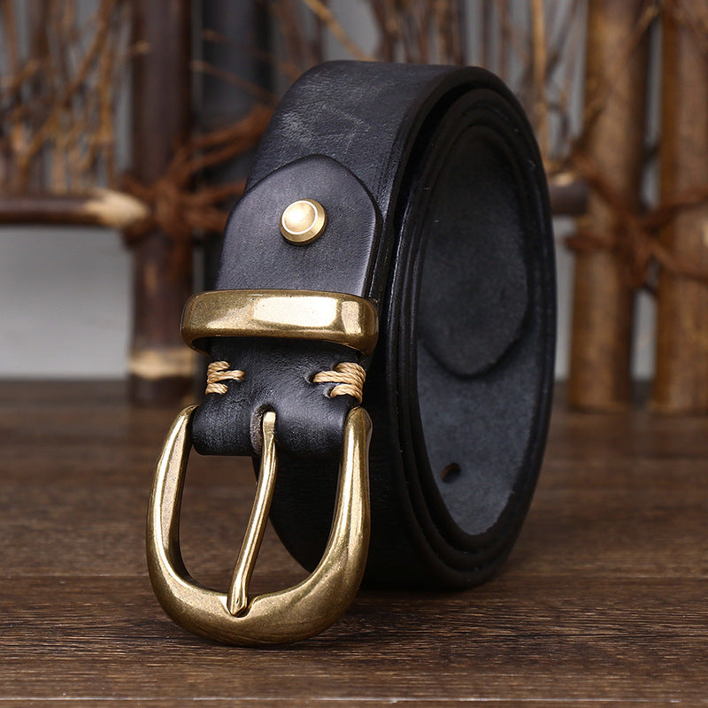 Boucle d'épingle en cuir Vintage De stressed Cowhide Waistband