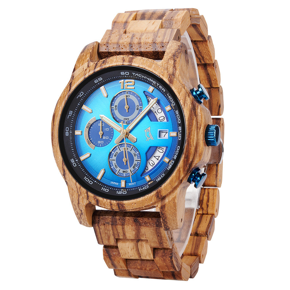 Vieille montre en bois pour jeunes hommes
