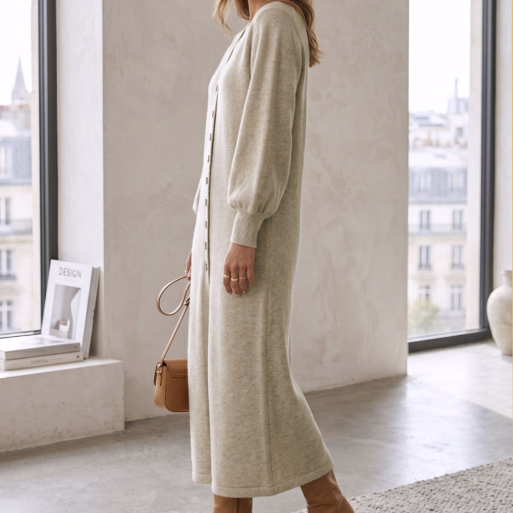 Robe de Cardigan tricotée à la mode