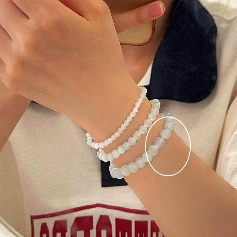 Printemps et été cristal Bracelet Niche Design Gris clair de lune violet Asai Améthyste Bracel