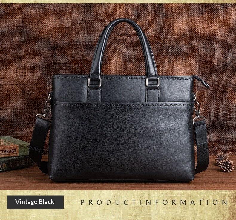 Sac à main homme en cuir à grain plein