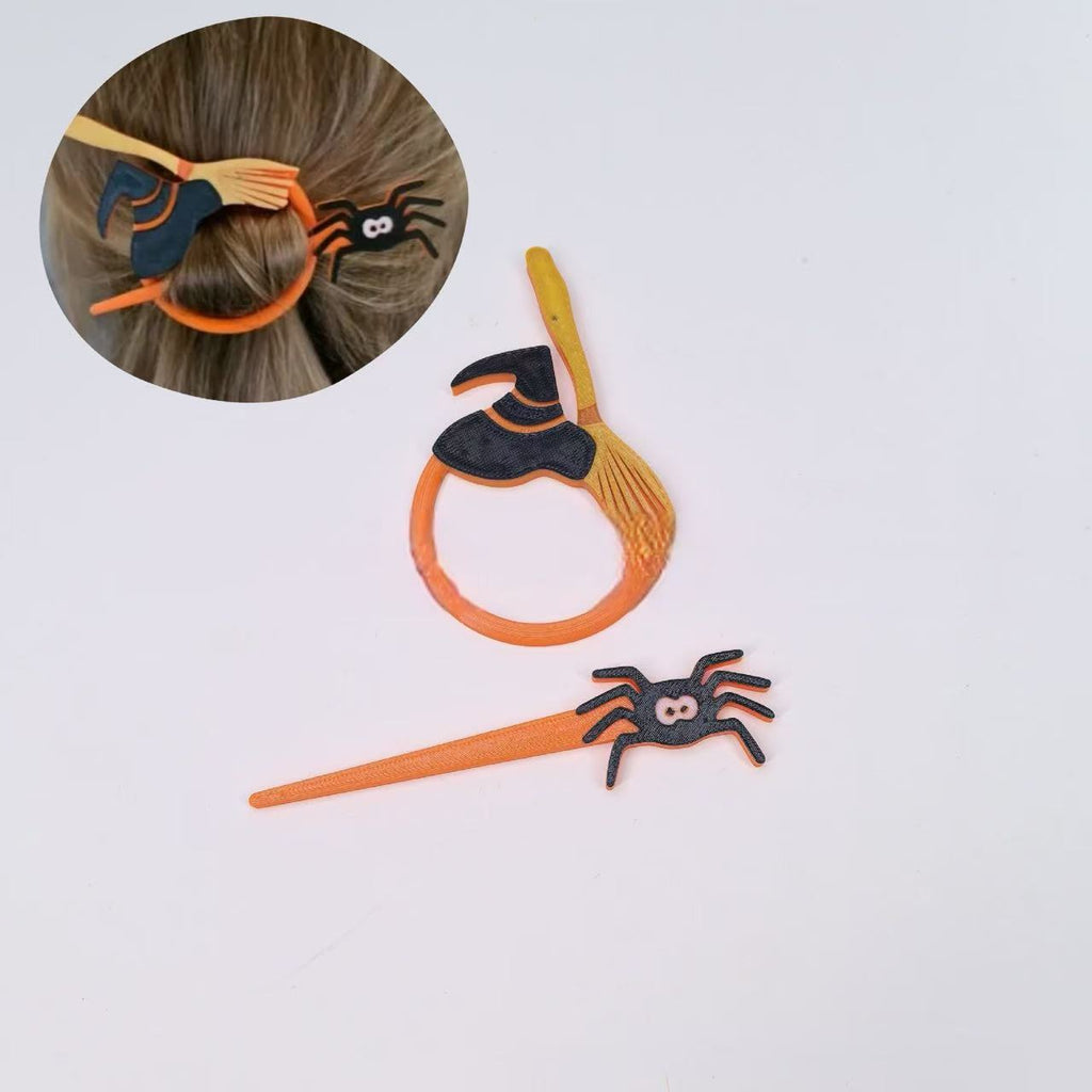 Barrettes d'Halloween Witch Bat épingle à cheveux