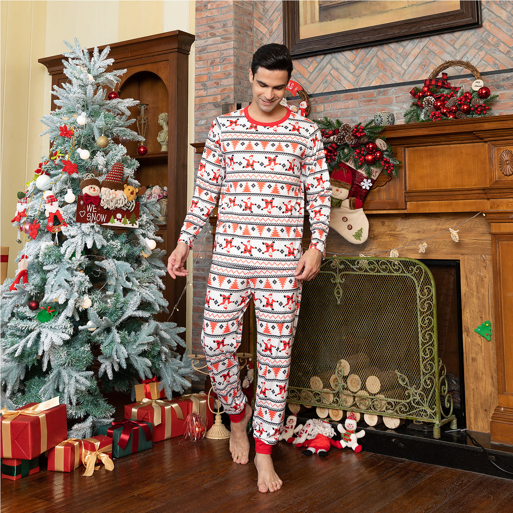 Cou rond à manches longues imprimé pyjama pour parent-enfant de Noël
