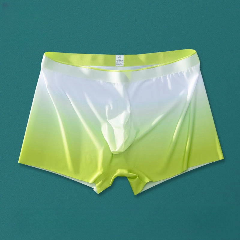 Spring and Summer Ice Silk Men's One-piece Full Seamless Boxers