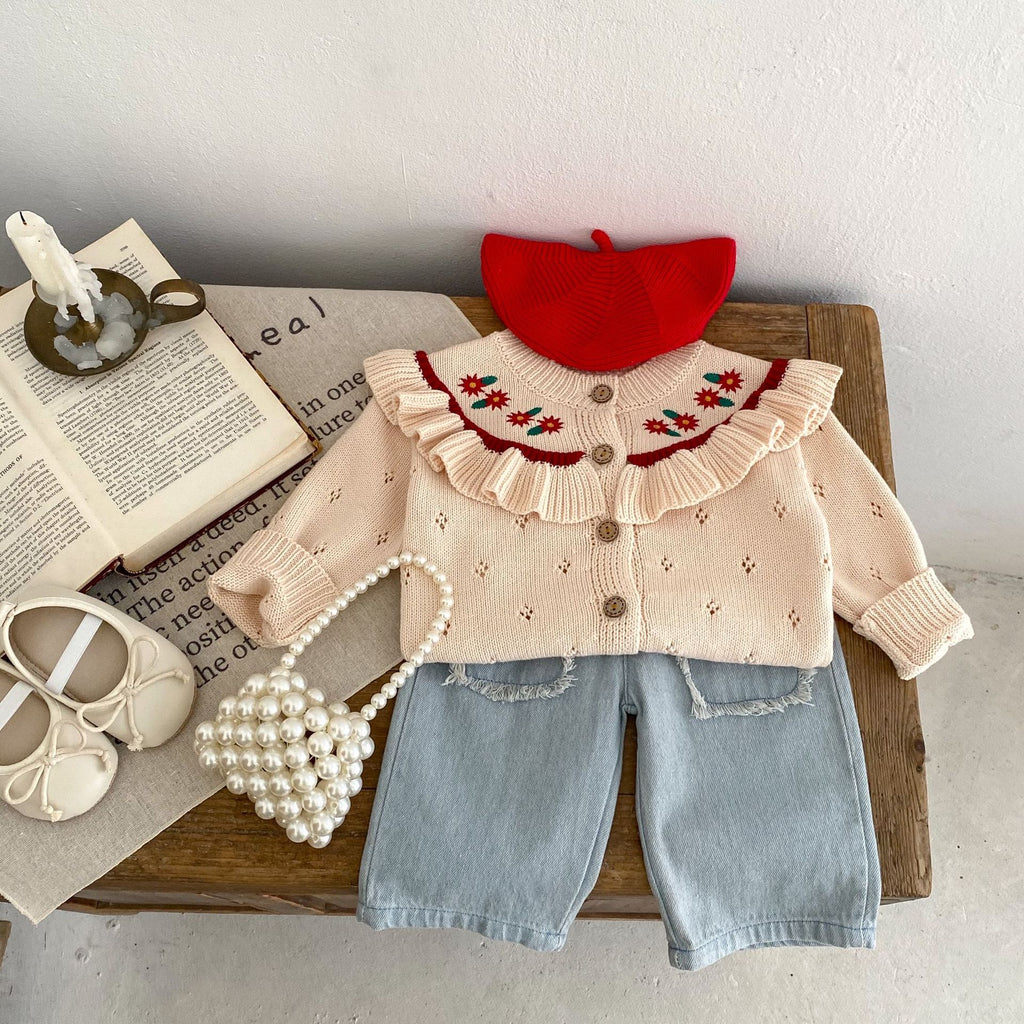 Pantoufles de coton denim de poche pour enfants