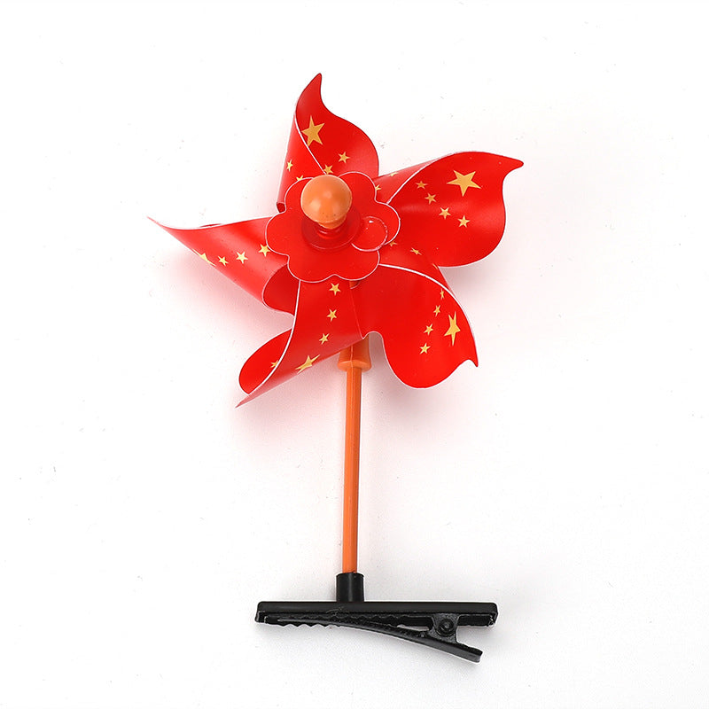 Clip de cheveux drapeau rouge cinq étoiles