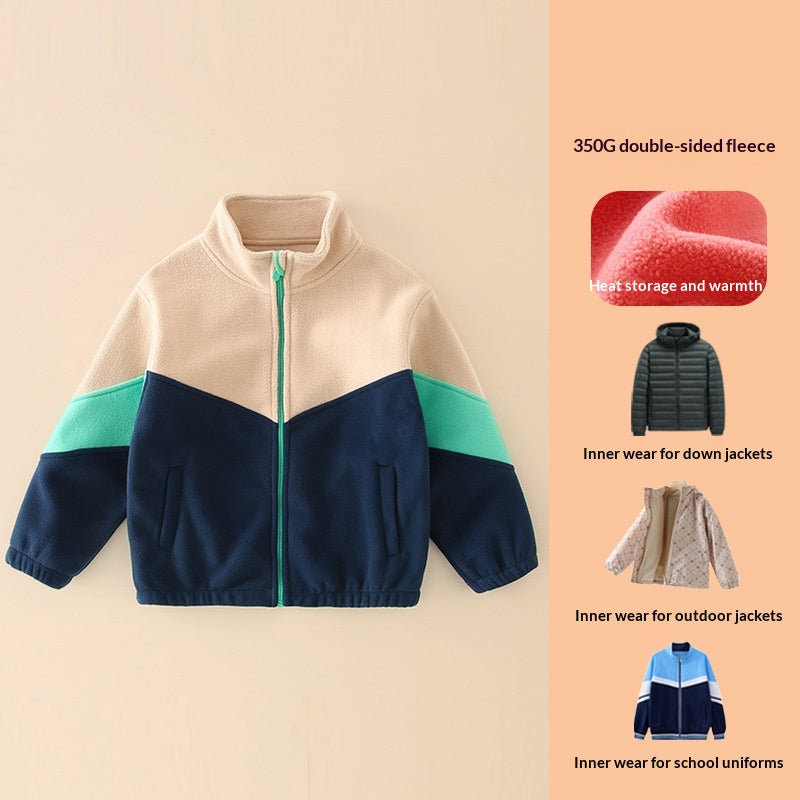 Enfants Filles doublées d'une polaire Sweatshirt Cardigan pour printemps