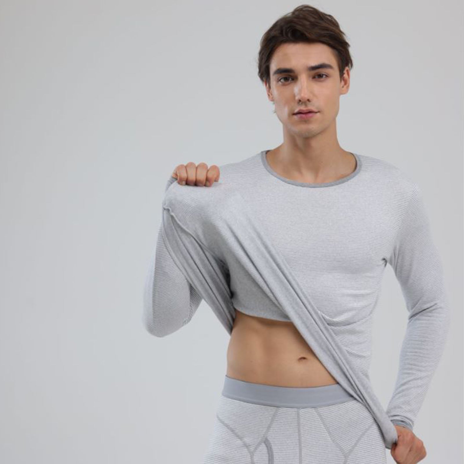 1 Ensemble Hommes Thermique Sous-vêtements ensemble Knit Slim Fit Élégant chaud hiver Base couche froid