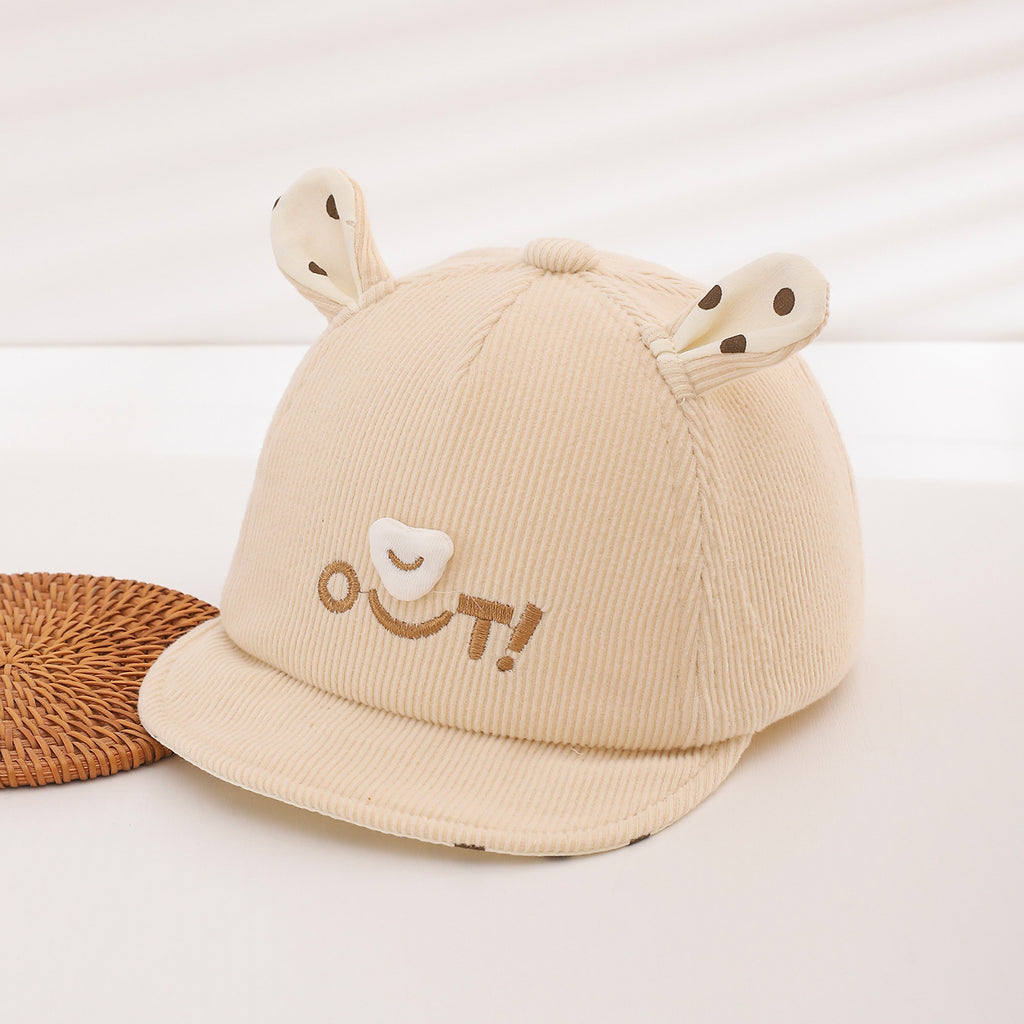 Printemps et automne Garçons et filles' Polka-dot oreille doux Corduroy mignon casquettes de baseball sont la combinaison