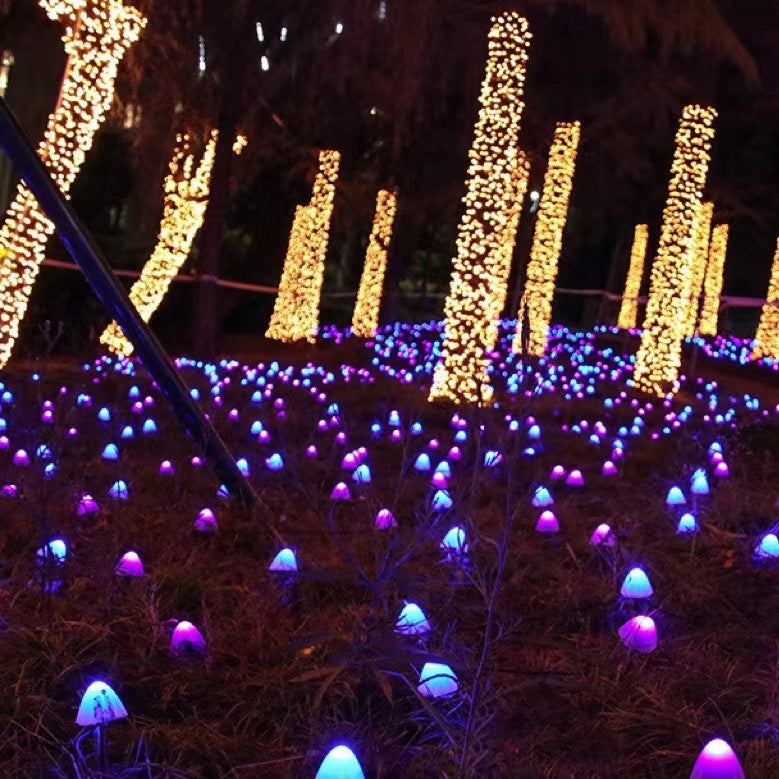 Chaîne de lampe de champignon solaire à LED extérieure