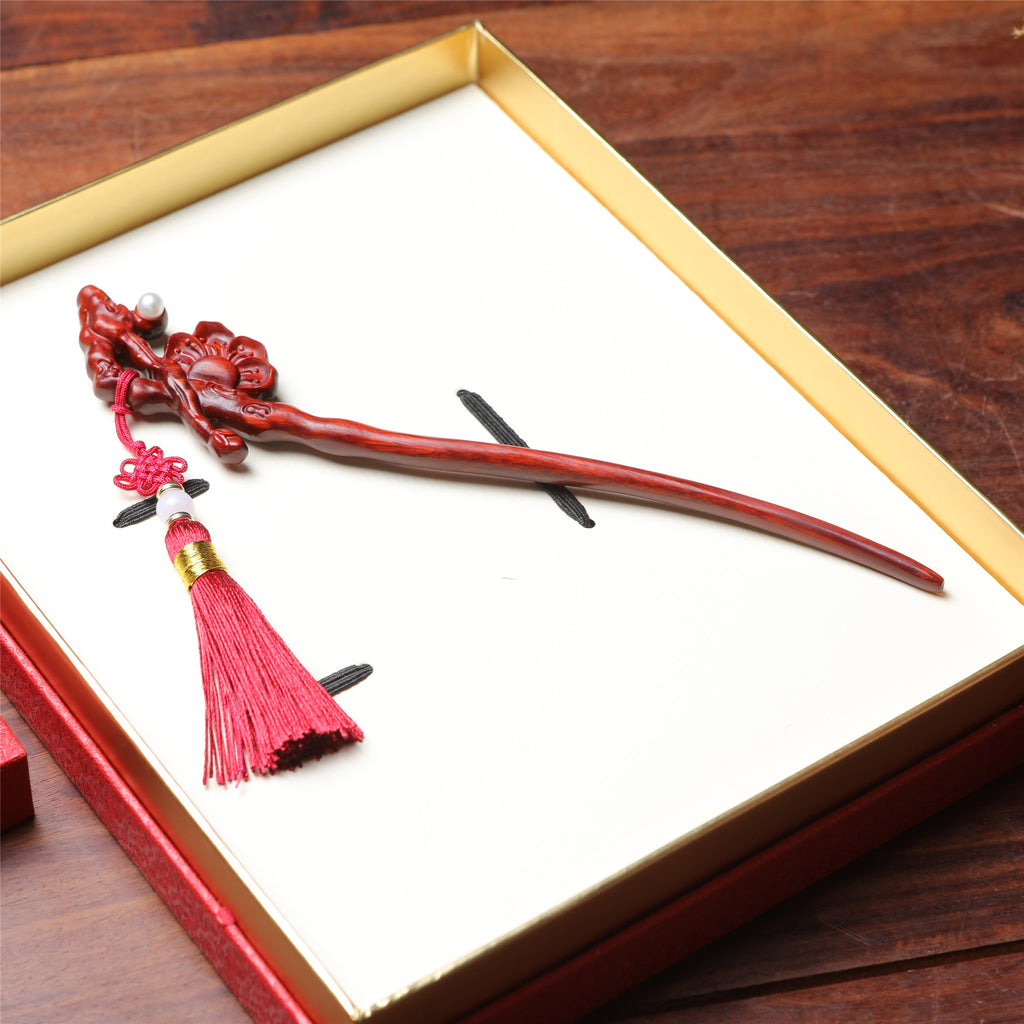 Ensemble de cadeau Peach Blossom Drunk en bois de peigne