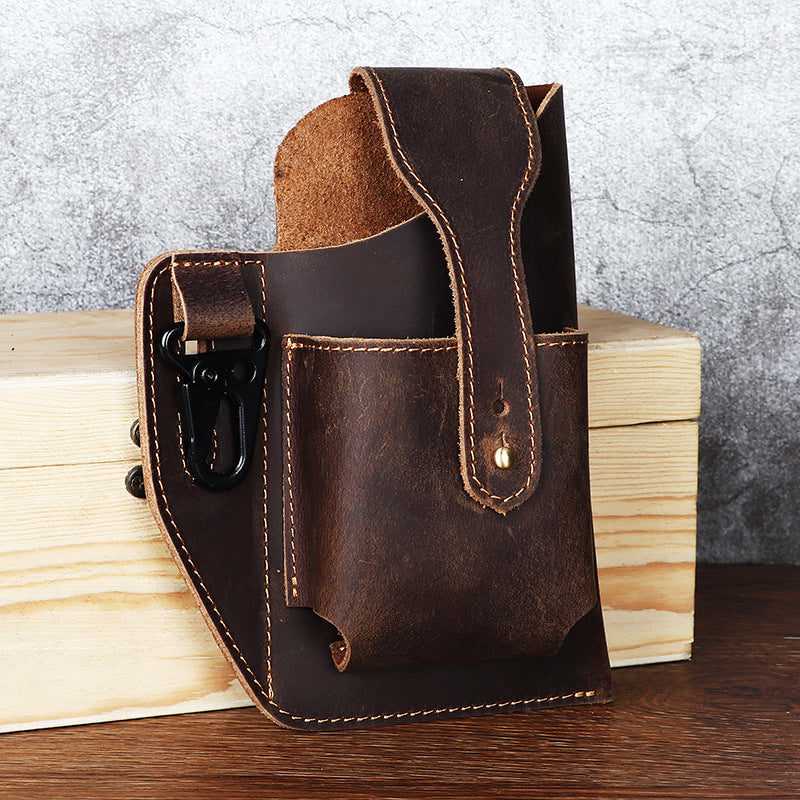 Sac de ceinture en cuir rétro pour hommes