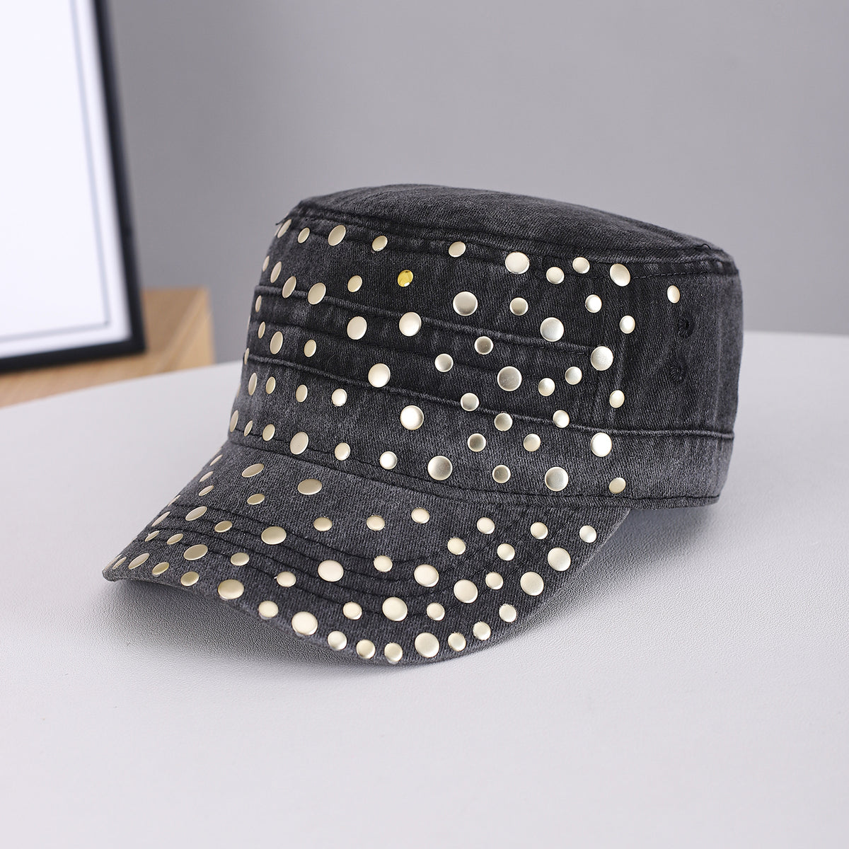 Rivet en métal décoré et lavé pour hommes et femmes et matériel décontractionné Style plat
