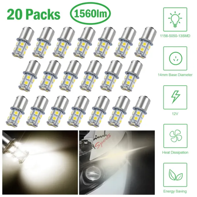 Ampoules de voiture 12V de 20Pcs 4500K 14MM Aluminium Alloy Turn Signal Light