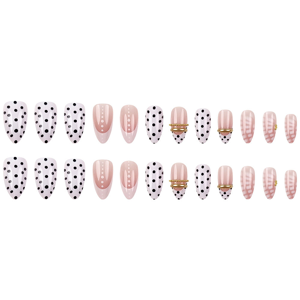 24 pièces de court amande en forme de presse sur ongles Conseils polonais avec style français artificielle Na