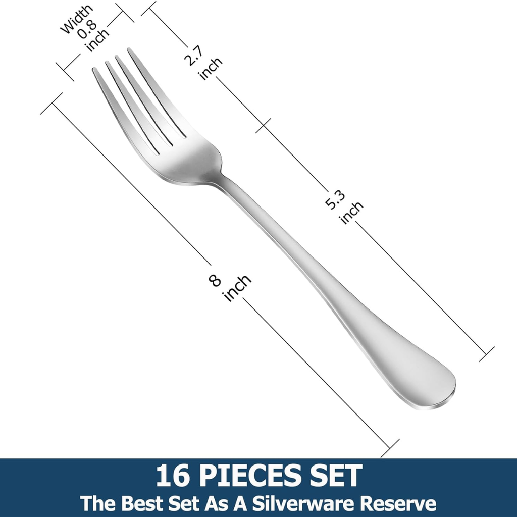 Ensemble de fourchettes de dîner de 16 aliments de qualité supérieure en acier inoxydable