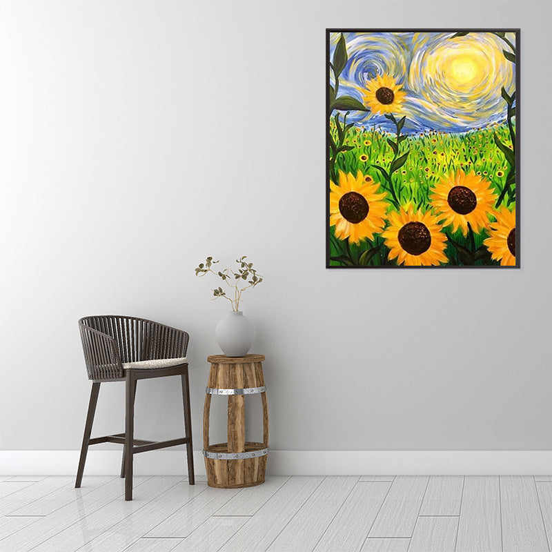 5D ronde peinture à l'huile de forage Sunflower diamant peinture Diy Spot perceur décoratif