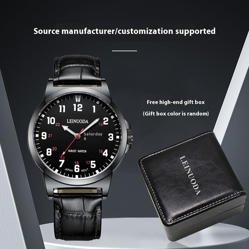 Numbers Surface Waterproof Simple Quartz Men's Watch