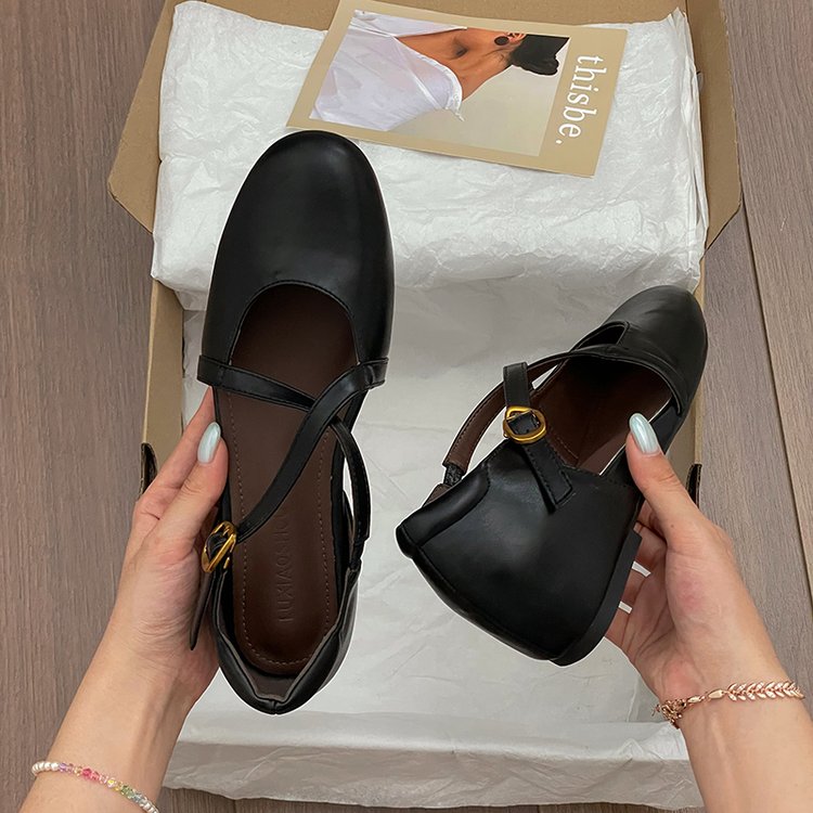 Women's Retro Cross Strap Mary Jane Shoes
