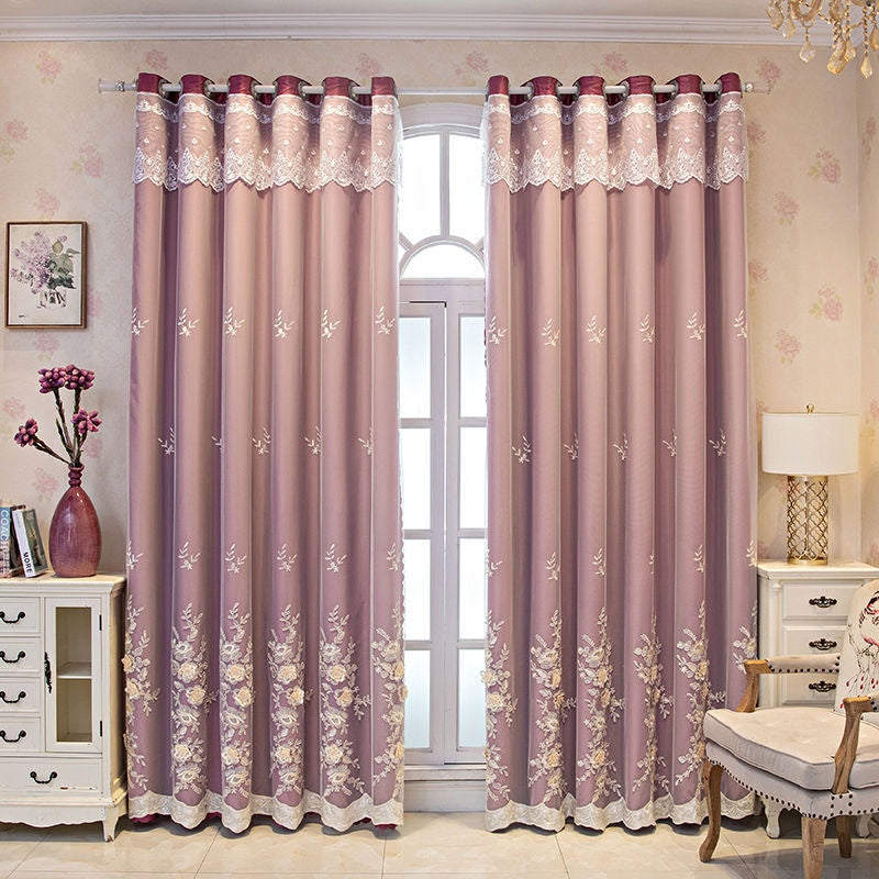 Chambre Shading Mariage Maison Double Rideau ouvert Finitioned Set