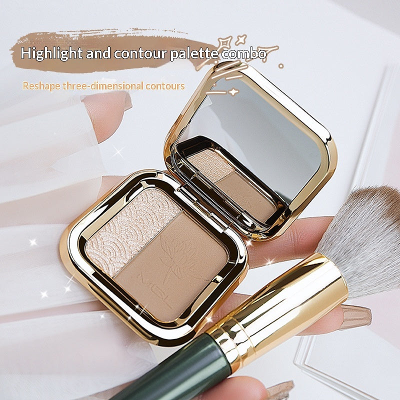 Palette contournante 3-en-1 maquillage visage pour l'ombrage et la mise en valeur du nez