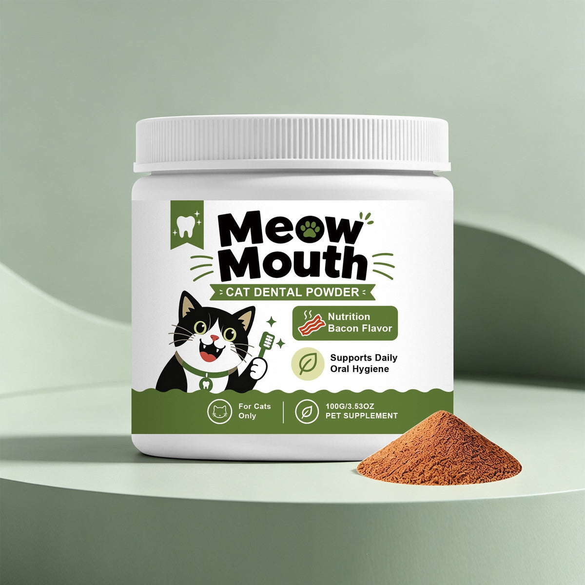 Cat Dental Care Support Mélange de poudre avec des aliments pour aider à nettoyer vos dents de chat