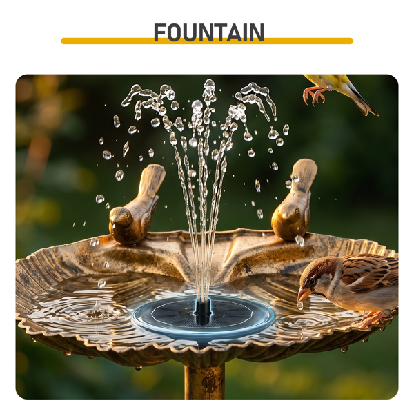 Bain d'oiseau en résine de bronze antique de 50x36x81cm avec bord de coquille et 1,4W Fontaine solaire