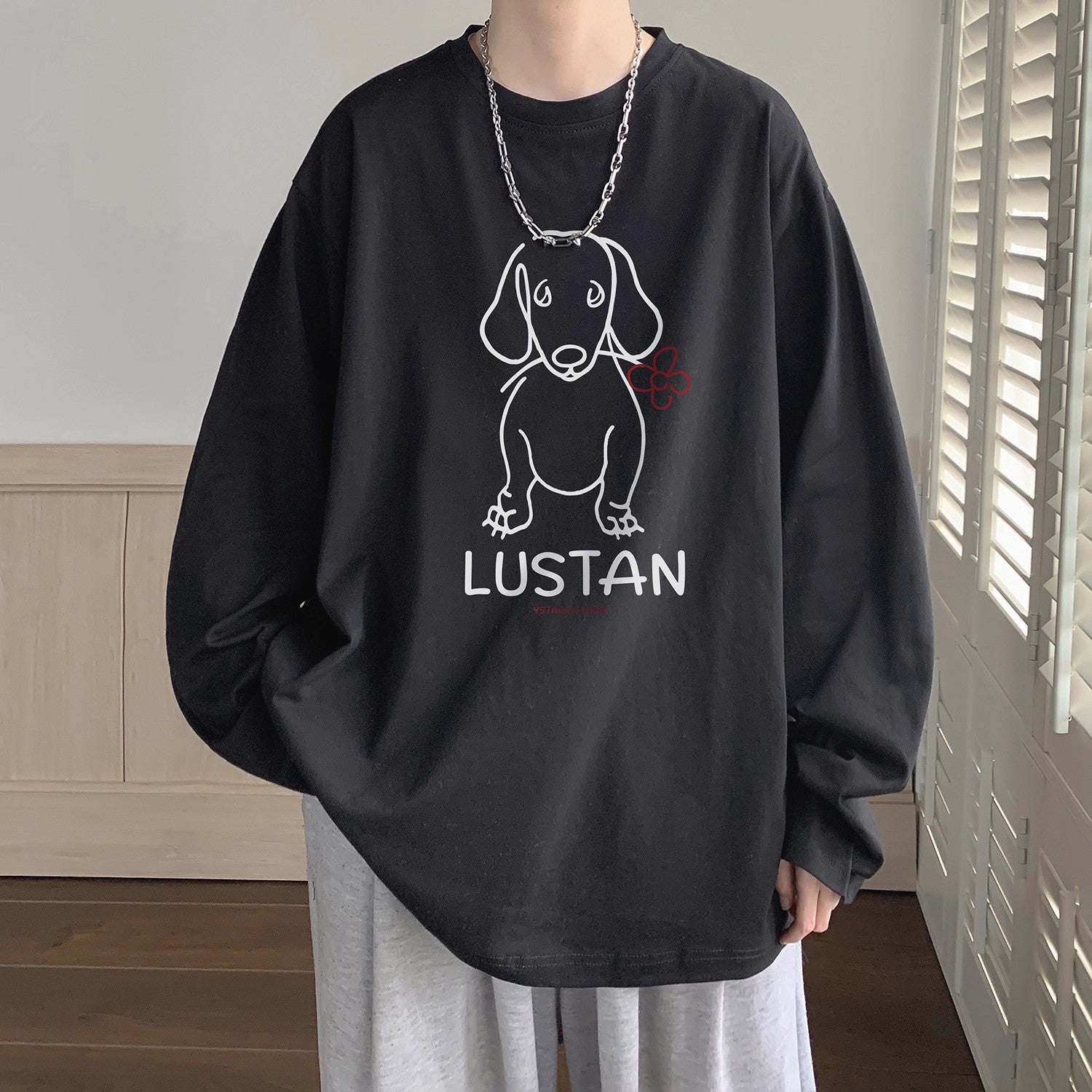 T-shirt à manches longues imprimé pour chiot de dessin animé