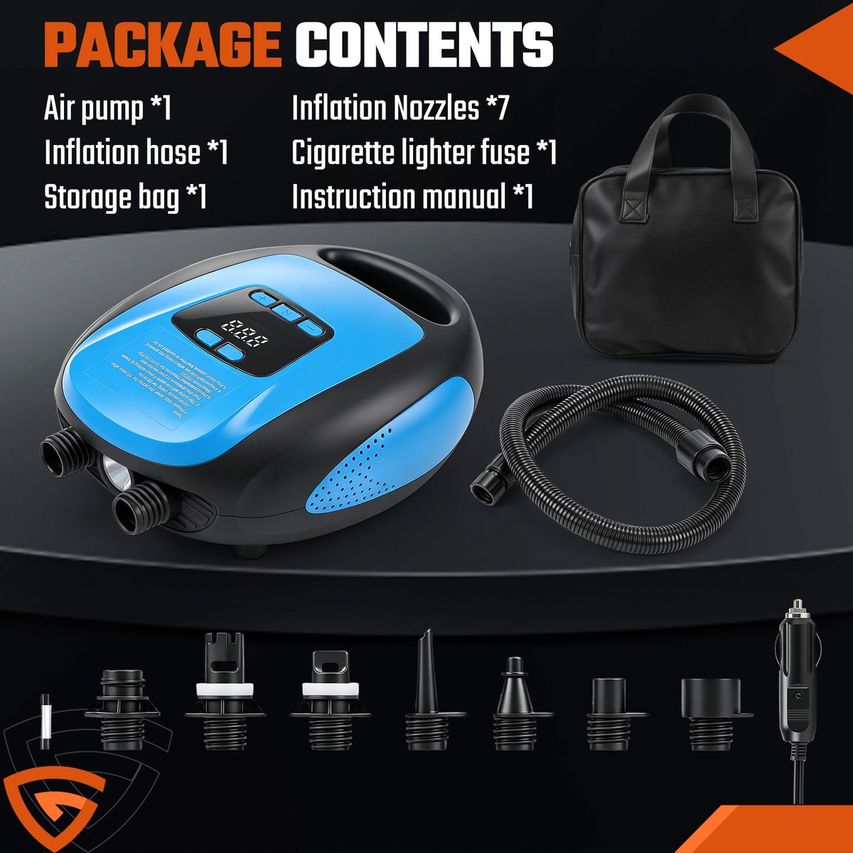 12V SUP Pompe à air électrique 20PSI Max LCD numérique pour Paddle Board Bateau gonflable