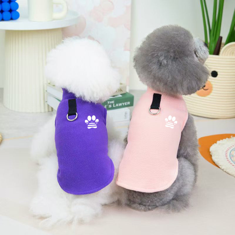 Vêtements pour animaux de compagnie Veste thermique doublée de polaire