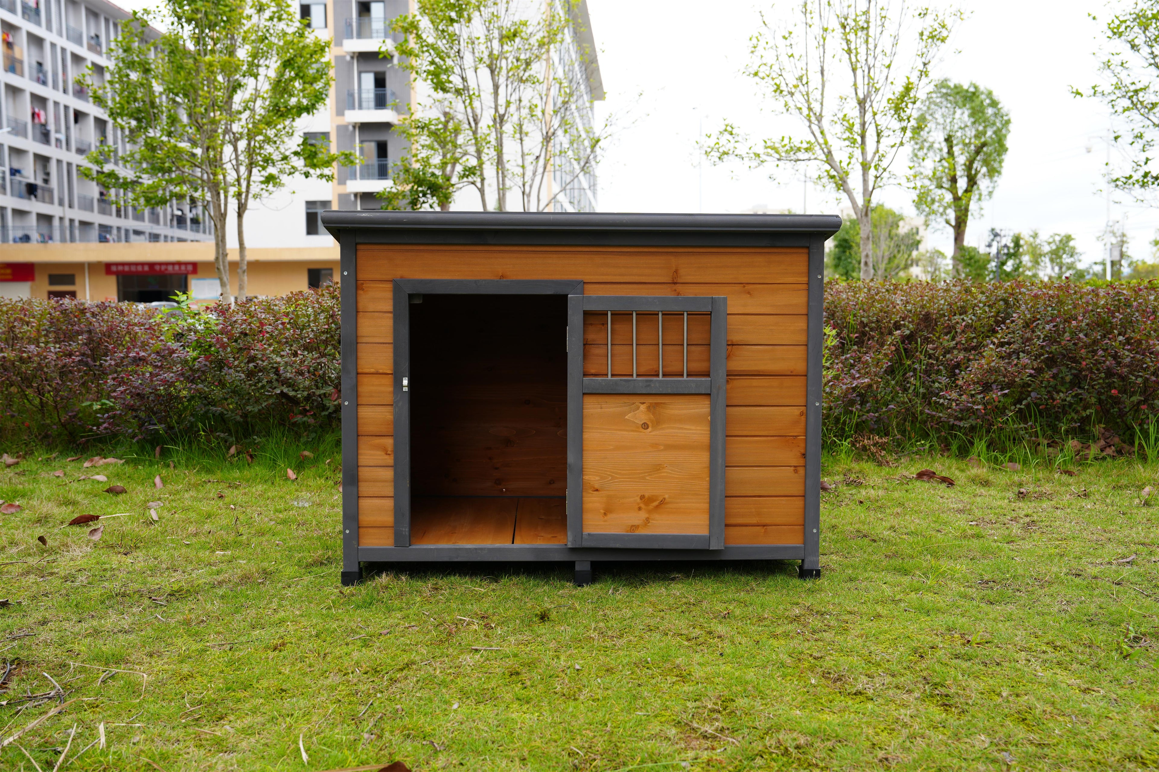 Maison de chiens en bois massif 45"