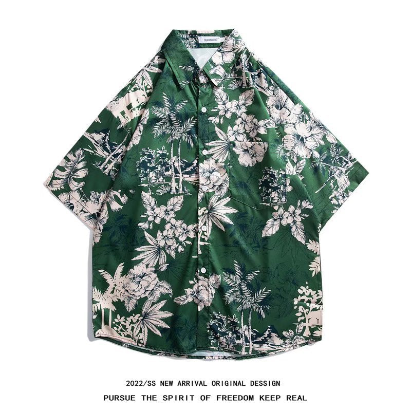 Chemise à manches courtes de plage hawaïenne pour hommes
