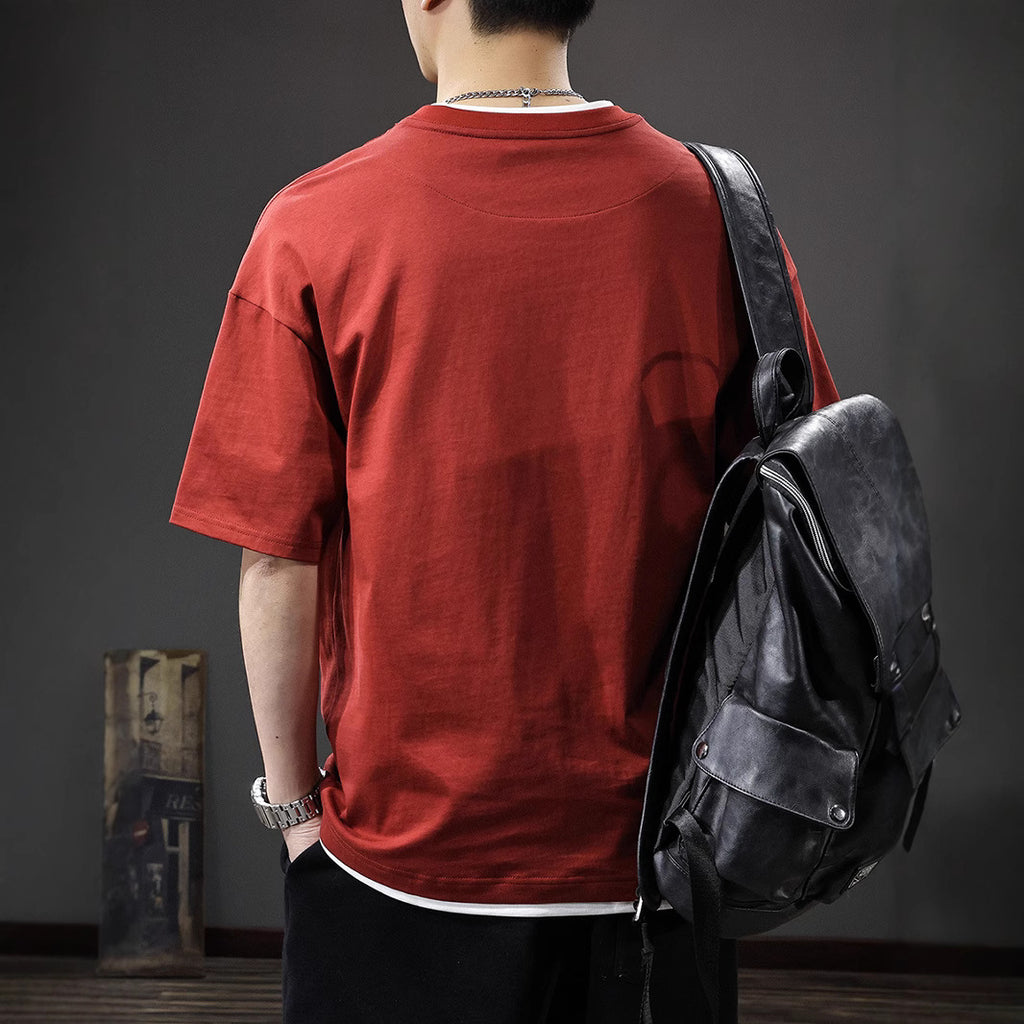 Hommes Faux Deux-pièces Manches Courtes Manches V-Neck