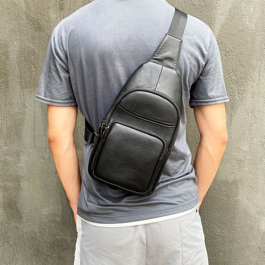 Sac de poitrine en cuir pour hommes