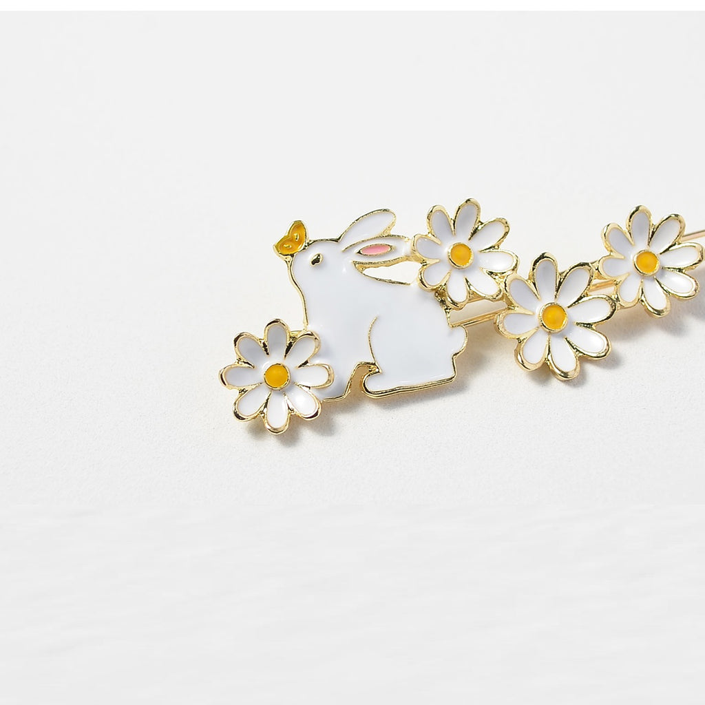 Sweet Girl mignon côté Clip Lapin Fleurs Barrettes