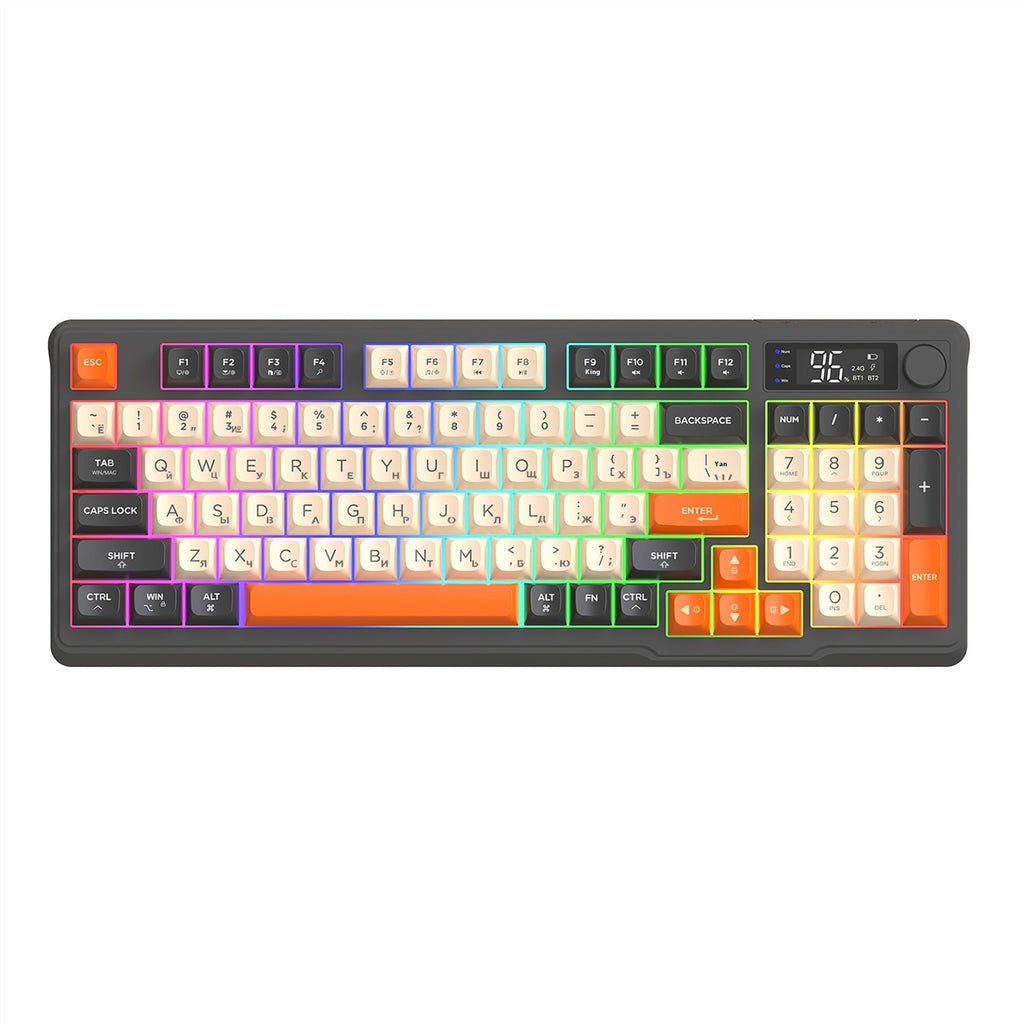 Wireless Dual-Mode Bluetooth Russian Keyboard Display