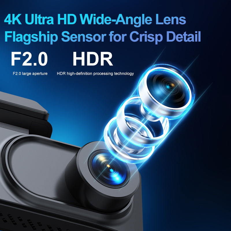 4K HD double caméra Car d'enregistrement avant et arrière DVR Avec connectivité téléphonique