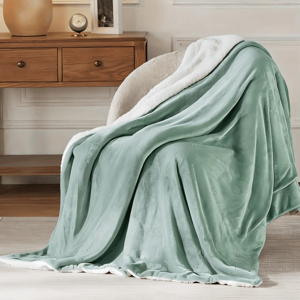 Couverture grand lit en peluche double face