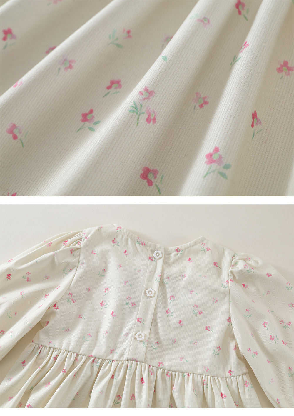 Robe brodée Florale Vintage style français pour filles