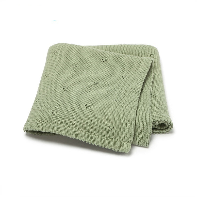 Bébé Garçons et Filles' tricoté Solid Couleur Hollow-out Dot Quilt Quilt